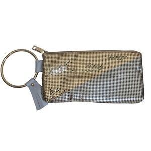Whiting &‎ Davis OS Mesh Clutch Women Gold Silver Excellent Two Tone Ring Handle